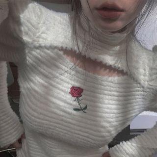 Floral Embroidered Cutout Knit Top