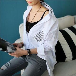 Dip-back Lettering Shirt