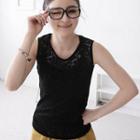 Lace Tank Top Black - One Size