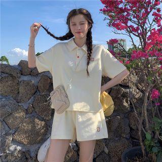Short-sleeve Embroidered Polo Shirt / Shorts