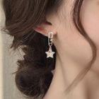 Star Drop Ear Stud 1 Pair - Light Gold - One Size