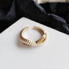 Bead Open Ring 1pc - Gold - One Size