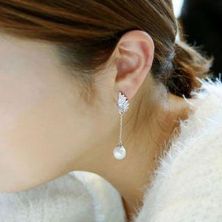 Rhinestone Wing Non-matching Drop Earring