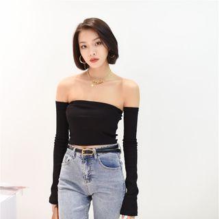 Plain Tube Top With Arm Sleeves