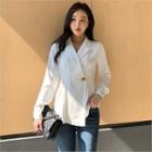 Pintuck-waist Blazer