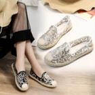 Embroidered Straw Panel Flat