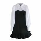 Long-sleeve Lettuce Edge Dress