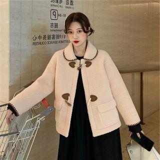 Faux Shearling Button-up Oversize Coat