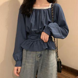 Ruched Peplum Blouse