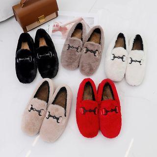 Faux Suede Fleece-lined Loafers