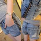 Zip Side Denim Shorts