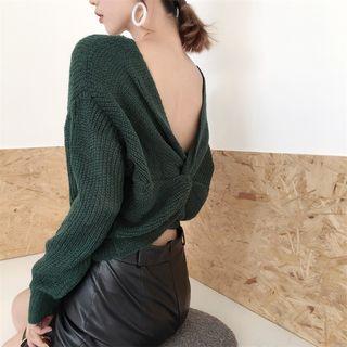 Twist Knot V-neck Sweater