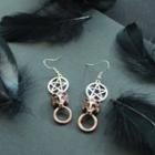Star Alloy Dangle Earring 1 Pair - Silver & Bronze - One Size