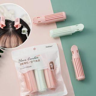 Set Of 3: Hair Roller Set Of 3 - Pink & Green - One Size