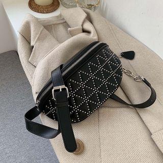 Beaded Zip Belt Bag Black - One Size