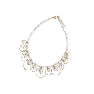 Metallic Faux-pearl Necklace