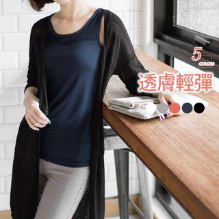 Mesh-trimmed Tank Top