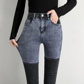 Two-tone Skinny Cropped Jeans