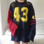 Number Panel Long-sleeve Sweatshirt
