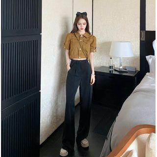 Short-sleeve Denim Top / Pants