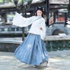 Embroidered Hanfu Top / Maxi A-line Skirt