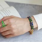 Glaze Alloy Bracelet 1 Pc - Green & Blue - One Size