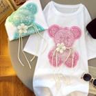 Short-sleeve Sequin Bear T-shirt
