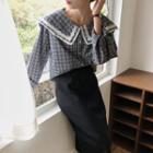 Lace Plaid Long-sleeve Shirt
