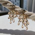 Faux Crystal Branches Fringed Earring