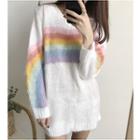 Rainbow Panel Long Sweater