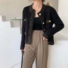 Ribbed Button Knit Jacket