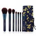 Set Of 8: Makeup Brush + Floral Print Case As Shown In Figure - One Size