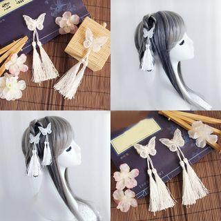 Tasseled Butterfly Hair Clip