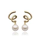 Elegant Plated Gold Water Drop-shaped Pearl Earrings Golden - One Size