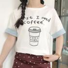 Coffee Print Short-sleeve T-shirt