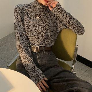 Long-sleeve Leopard Print T-shirt Leopard - One Size