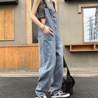 Buttoned Wide-leg Jumper Jeans