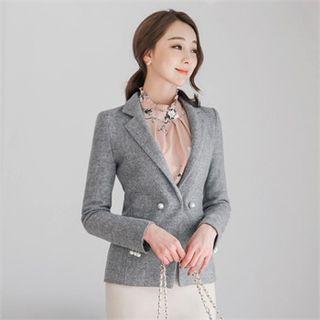 Faux-pearl Buttoned Blazer