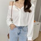 Asymmetrical Cold-shoulder Shirt
