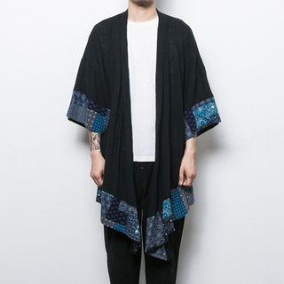 Patterned Applique 3/4 Sleeve Light Jacket