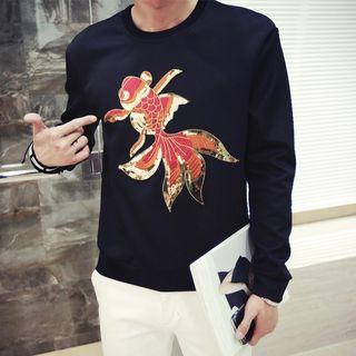 Long-sleeve Sequined Embroidered Top