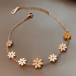 Alloy Flower Bracelet Gold - One Size