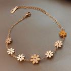 Alloy Flower Bracelet Gold - One Size