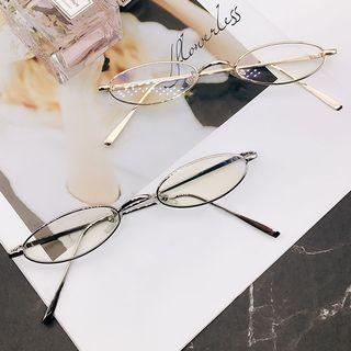 Slim Oval Metal Frame Eyeglasses