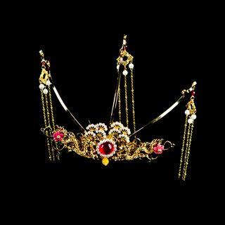 Traditional Chinese Wedding Fringed Tiara 1 Pc - Tiara - One Size