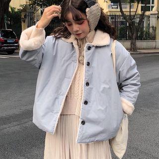 Fleece-lined Jacket Blue - One Size