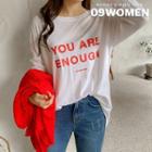 Plus Size Letter Loose-fit T-shirt