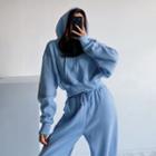 Brushed Dolman-sleeve Crop Hoodie In 5 Colors