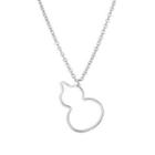Couple Matching Pear Pendant Chain Necklace Silver - One Size