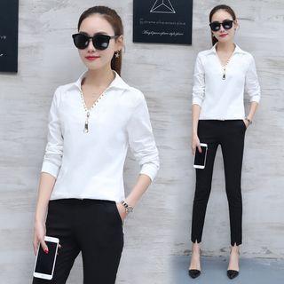 Long-sleeve Studded Shirt